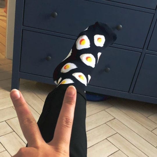 customer photo review of egg socks from kumplo
