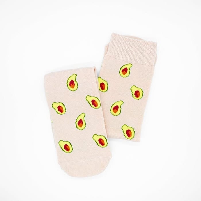 socks with avocado in beige