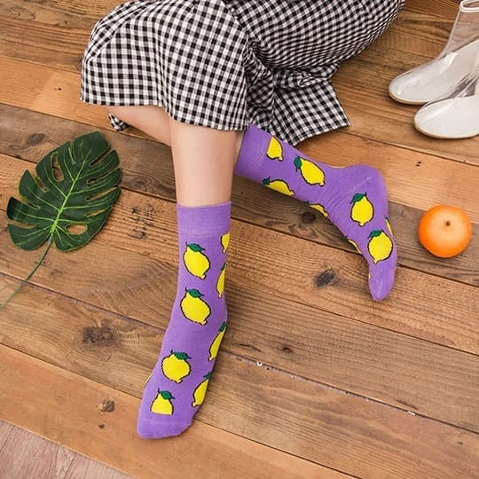 lemon socks purple