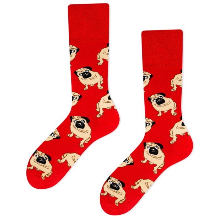 pug socks red