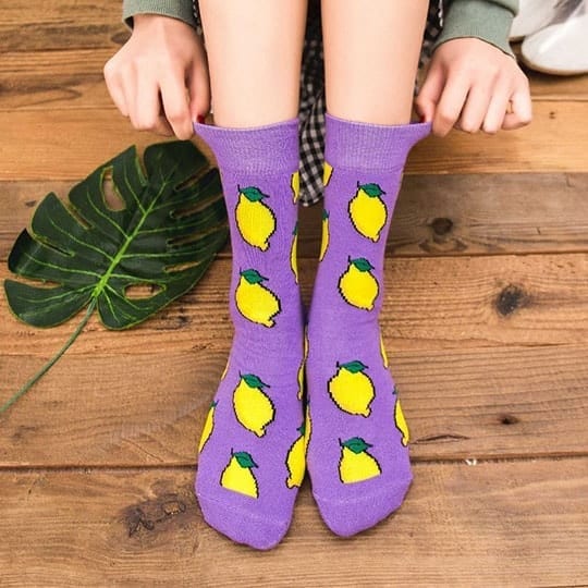 purple lemon socks