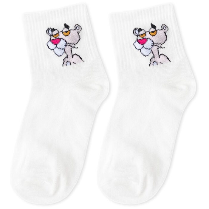white socks with pink panther