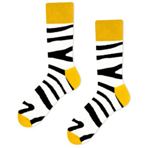 zebra socks white yellow black