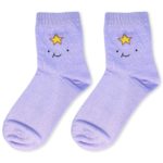 pair of purple socks with lumpy space princess
