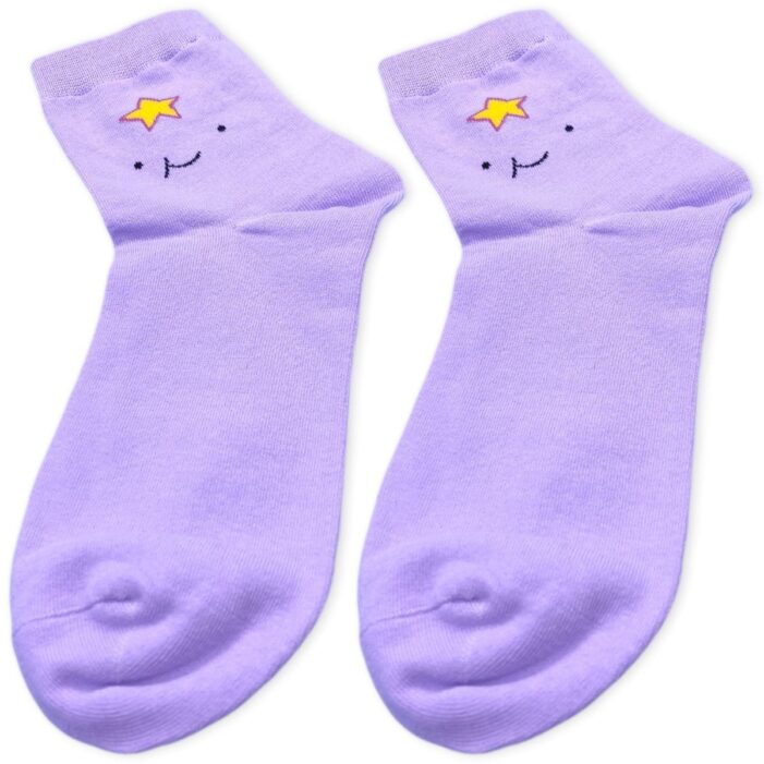 closer look on purple lumpy space princess socks