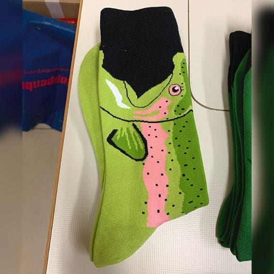 green fish socks