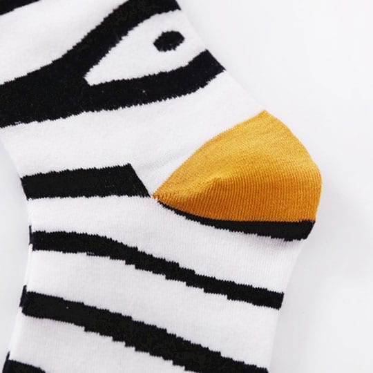 zebra socks heel