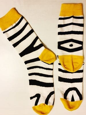 novelty socks zebra