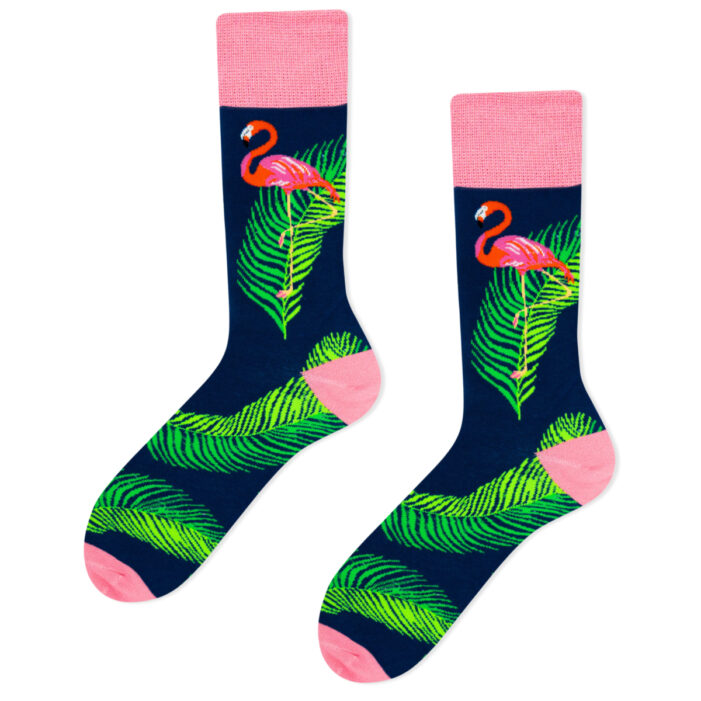 flamingo socks dark blue