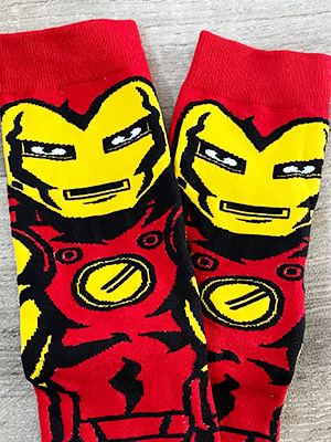 marvel characters socks with iron man